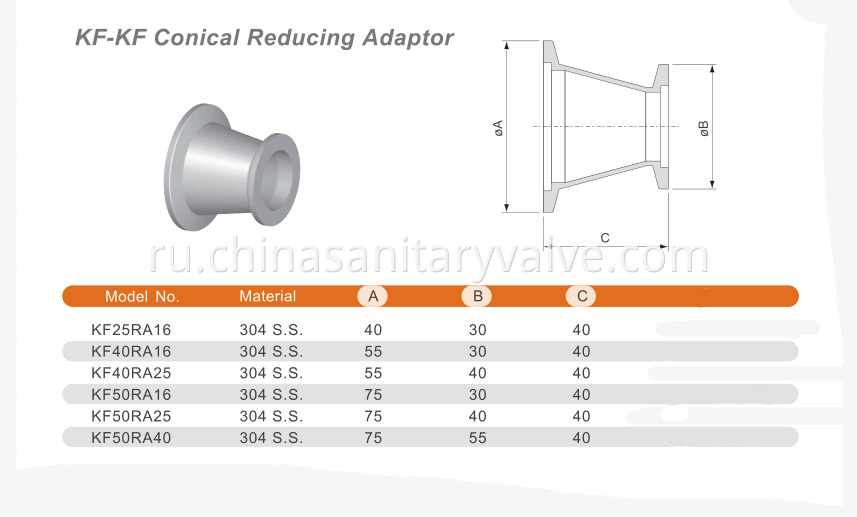 KF Conical reducing adapter